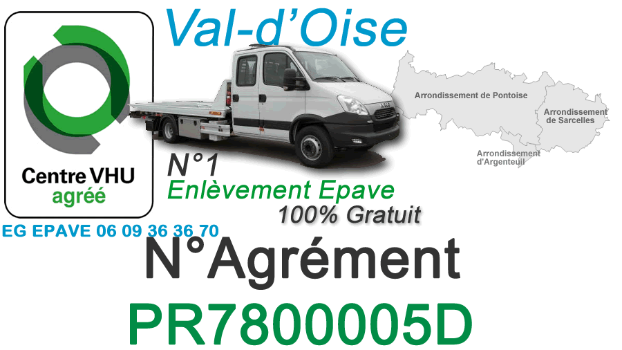 enlevement epave gratuit Val d'Oise 95